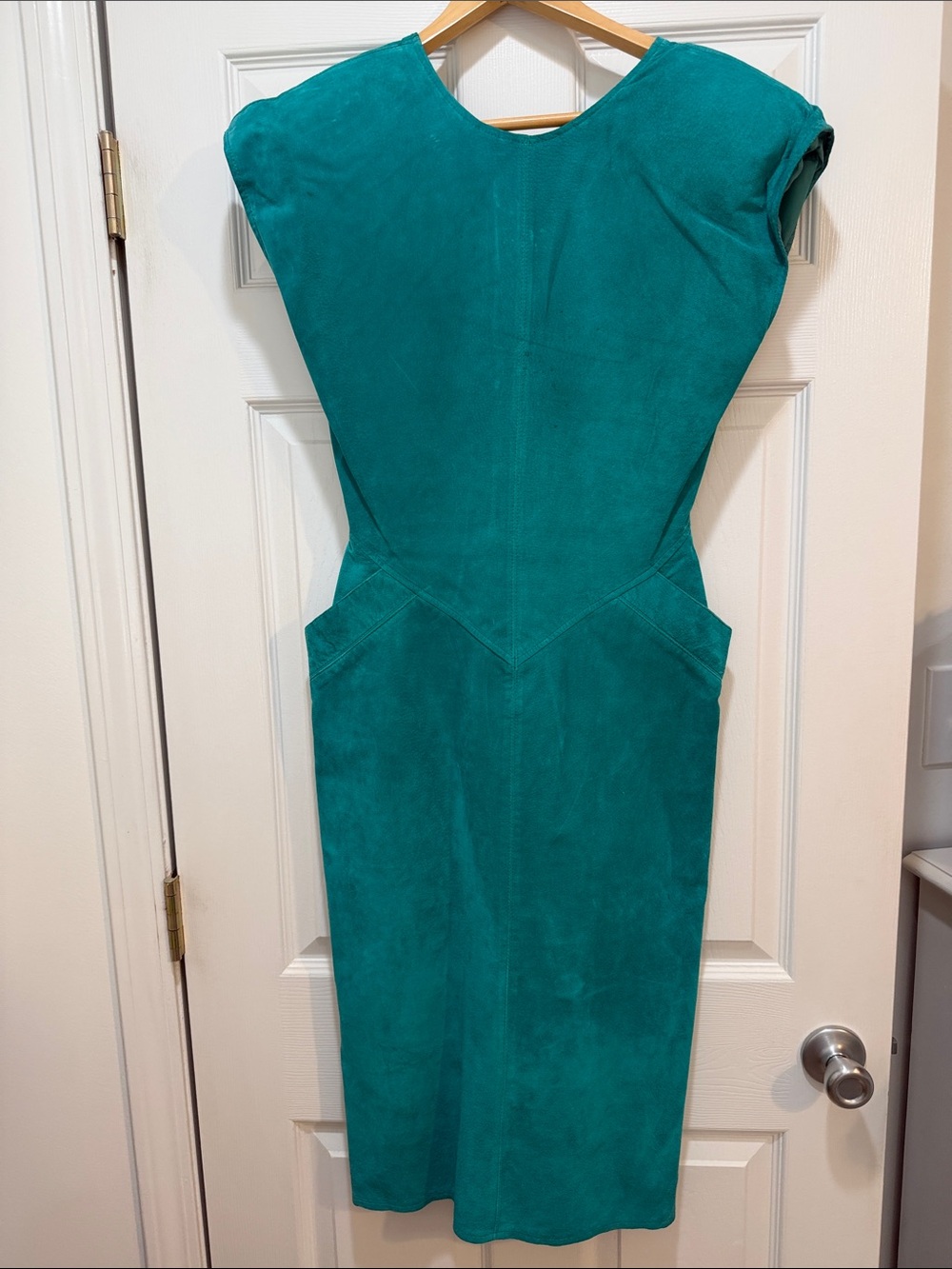Morgan Taylor Teal Midi Leather Dress